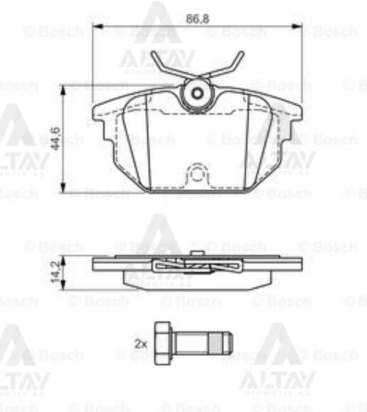 9947938 Fren Balatası Arka BOSCH | Fiat Marea / Fiat Bravo