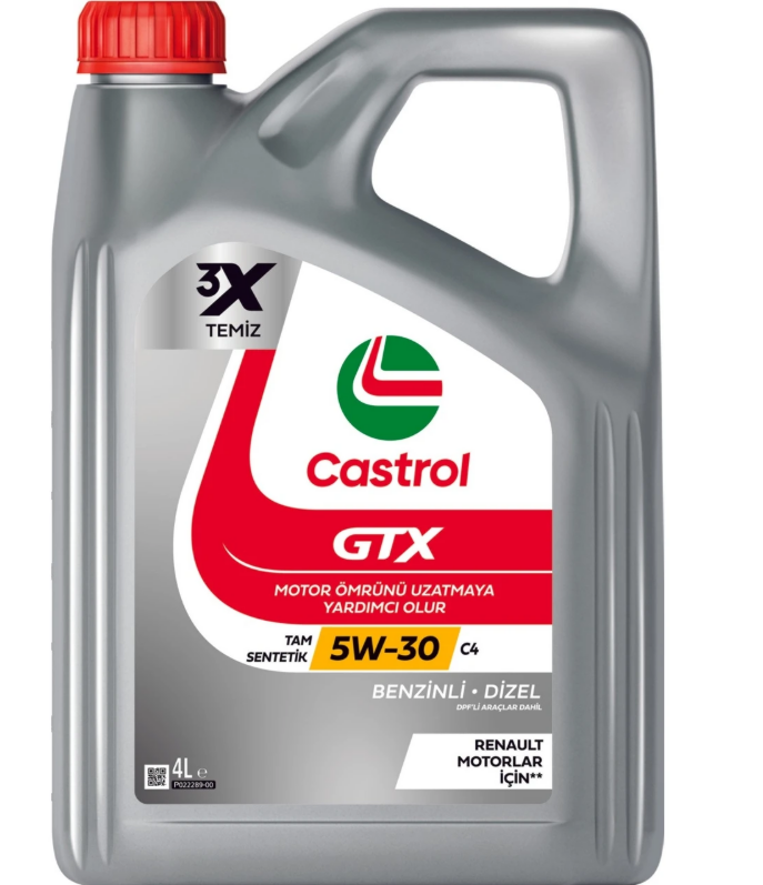 Castrol GTX 5W-30 C4 4 Litre Motor Yağı (3X Temiz)