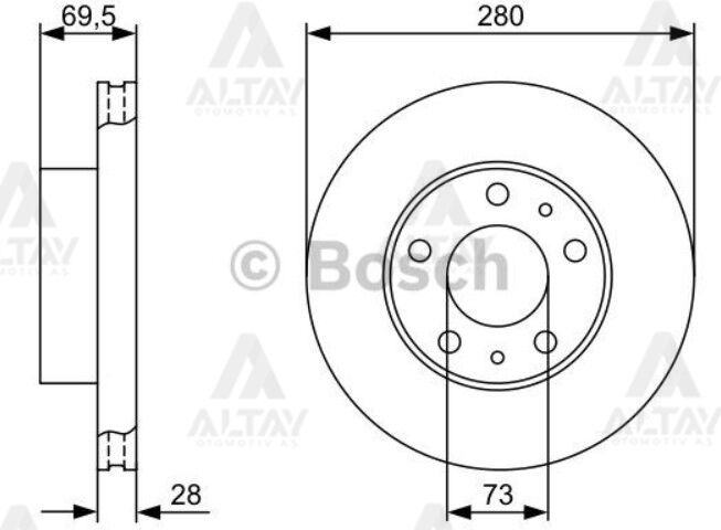 51705749 Fren Diski Ön BOSCH | Fiat Ducato