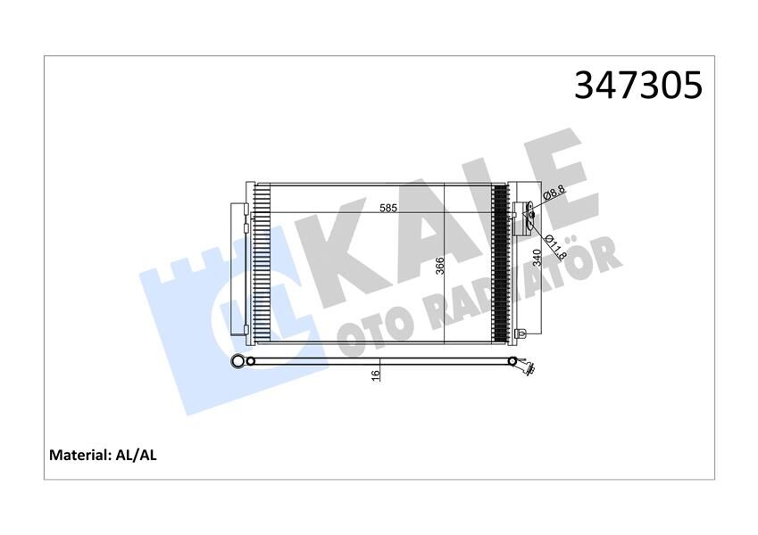 52102802 Kli̇ma Radyatörü Kondanser KALE OTO RADYATOR | Fiat 500L 12> Egea