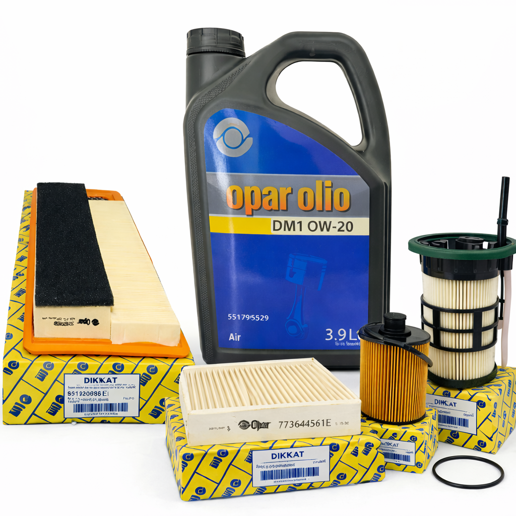 Fiat 1.3 Multijet Bakım Seti – Opar Olio DM1 0W-20 3.9L + Filtre Paketi (51920958E, 77364561E, 71751114E, 77367623E)