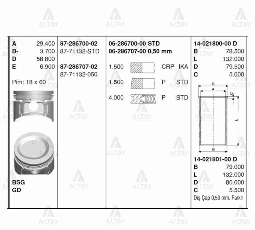 14-021800-00 Silindir Gömleği GOETZE | Muhtelif Araçlar