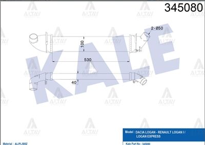 6001548727 İntercooler / Yağ Radyatörü KALE | Dacia Logan