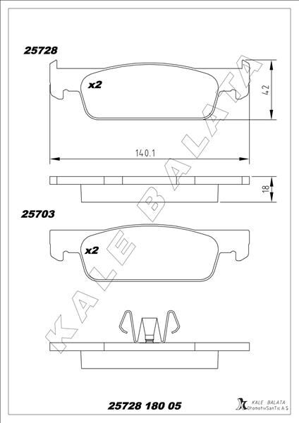 410602581R Ön Fren Balata KALE | Renault Clio IV 12+ Dacia Logan