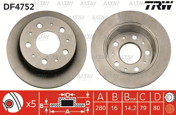 51749275 Fren Diski Arka TRW | Fiat Ducato