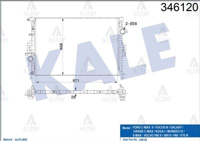 6G918005DC Su Radyatörü KALE | Ford Focus