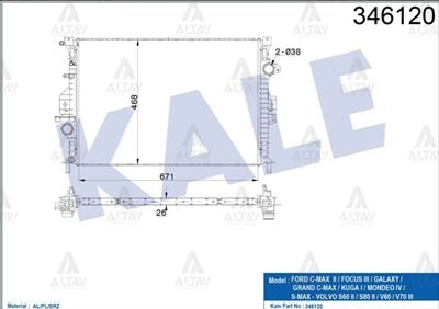 6G918005DC Su Radyatörü KALE | Ford Focus