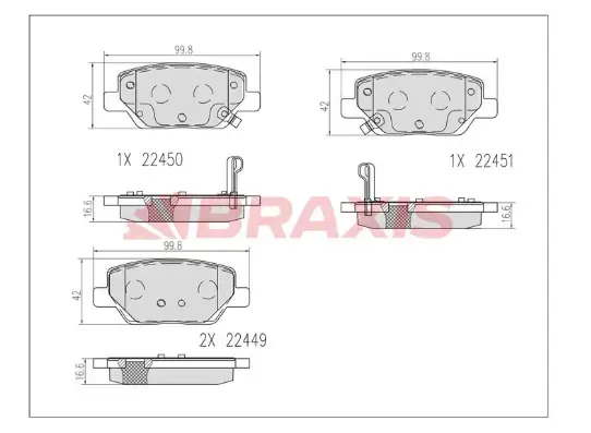77367717 Fren Balatası | Fiat Egea Arka Braxis AB0609
