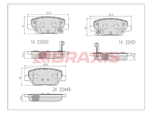 Fiat Egea Arka Fren Balatası Braxis AB0609 - 77367717