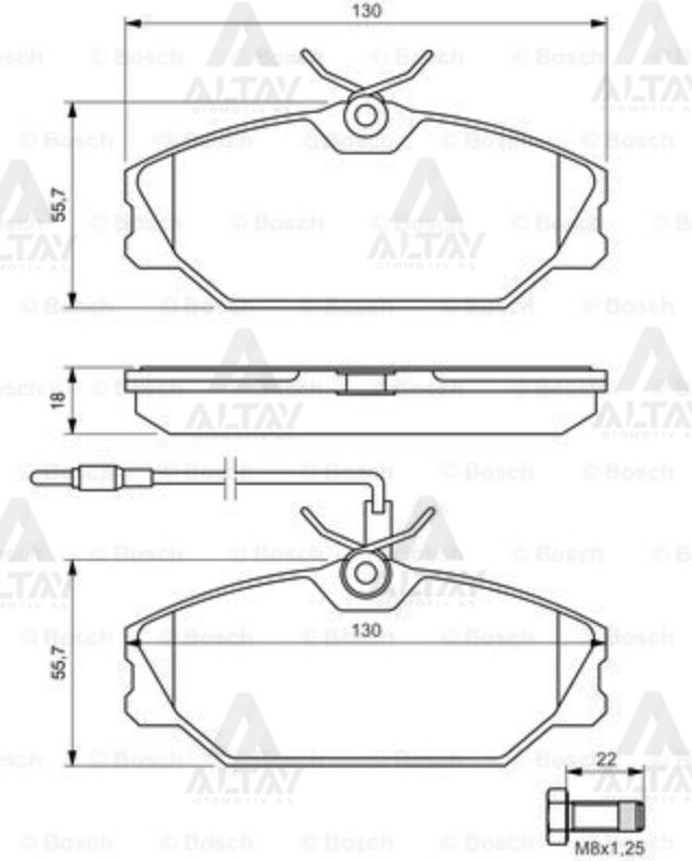 410601531R Fren Balatası Ön BOSCH | Renault Laguna / Renault Scenic