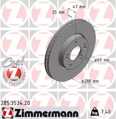 51712 G4000 Fren Diski On Havali Kaplamali Performans Delikli 5 Bjn 288X25X69X47 WALBURG