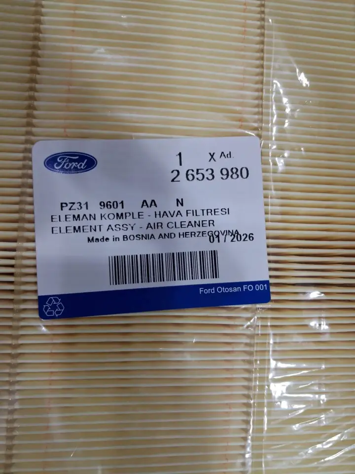 PZ319601AA Hava Filtresi | Ford Transit Tourneo Custom V710 Orijinal Ford Otosan