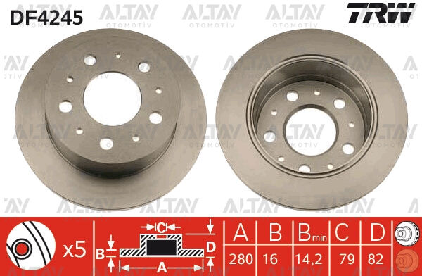 46833807 Fren Diski Arka TRW | Fiat Ducato