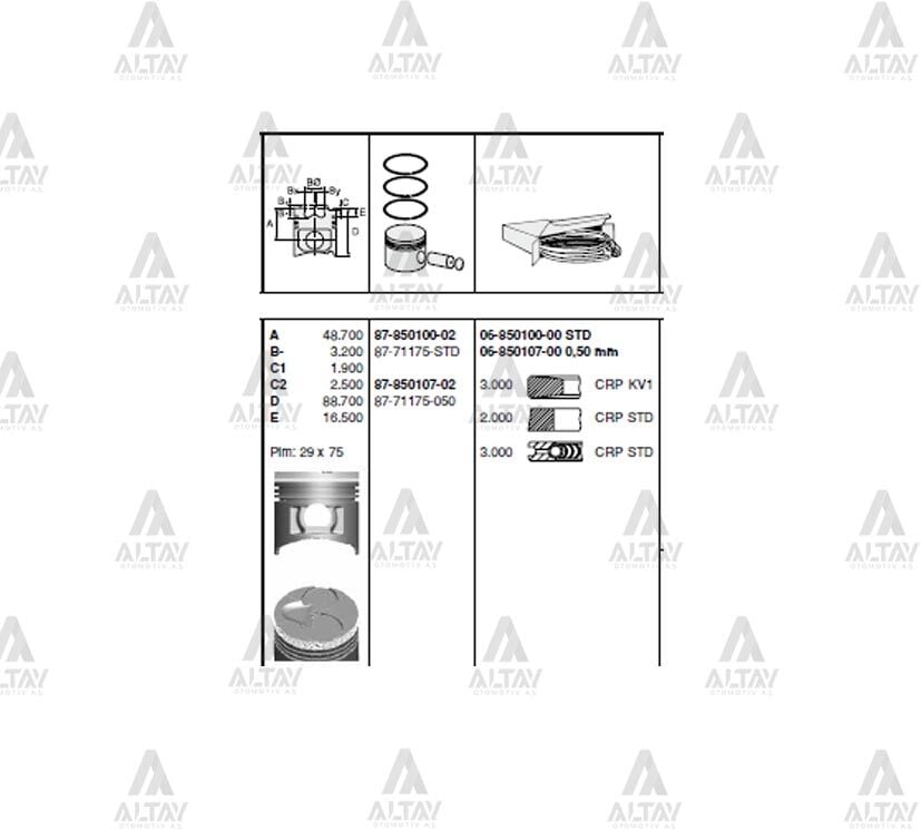 8722960700 Piston GOETZE | Hyundai H100