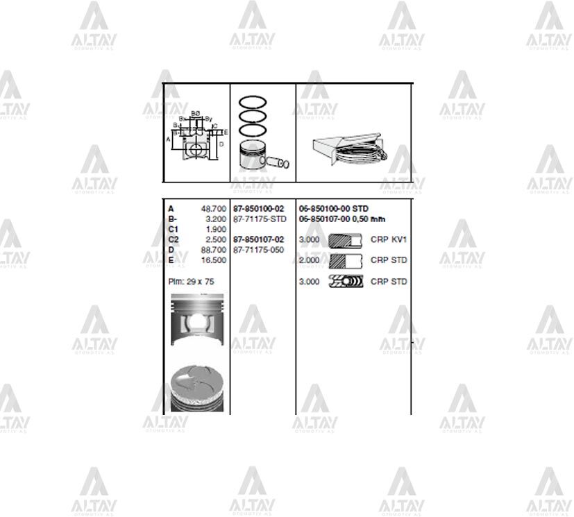 8722960700 Piston GOETZE | Hyundai H100
