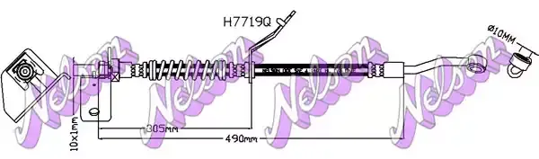 58731 1R000 Fren Hortumu On Sol sag 510mm WALBURG | Hyundai