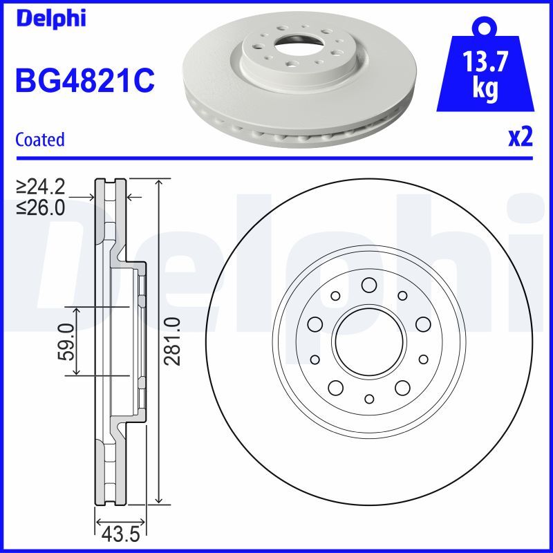 52017292 Fren Diski DELPHI | Fiat Egea