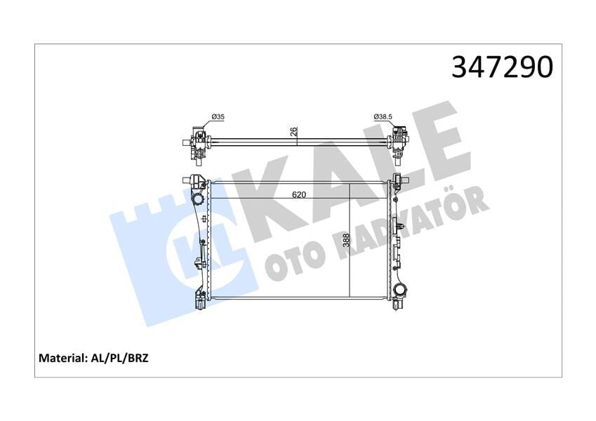 52015584 Radyatör KALE OTO RADYATOR | Fiat Egea 1.3 1.6 MULTİJET 1.4 Al pl brz