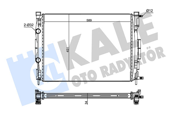 7711368041 Su Radyatörü KALE | Renault Megane 2
