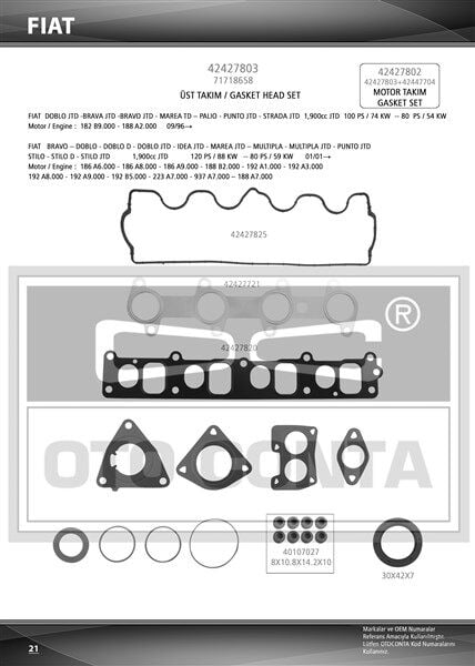 71716051 Üst Takim Contasi OTOCONTA | Doblo astra H vectra C zafira 1