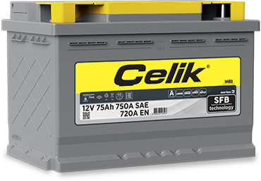 Çelik Akü 12V 72Ah SFB | 2 Yıl Garantili Yüksek Performanslı Akü