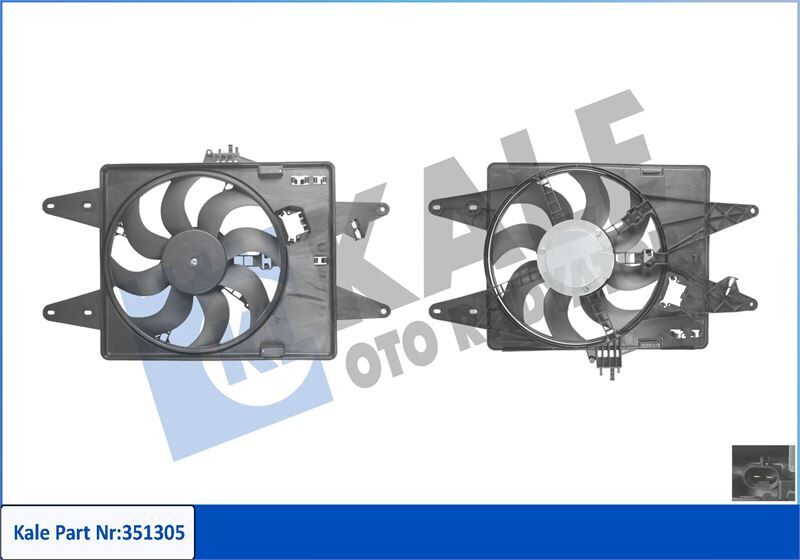 46737733 Fan Motoru+davlumbazli KALE OTO RADYATOR | Doblo 01> 1.9D Mek