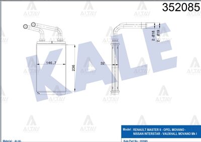 7701207992 Kalorifer Radyatörü KALE | Renault Master