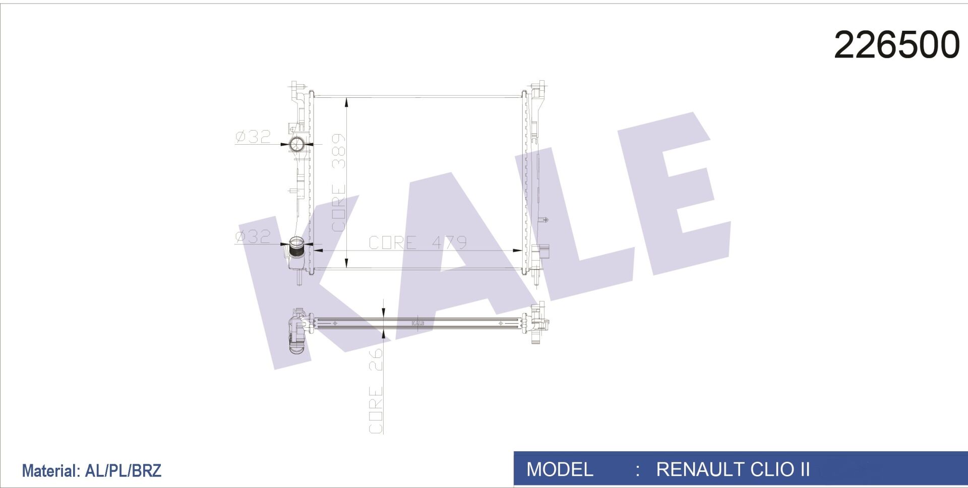 8200245596 Su Radyatörü KALE | Renault Symbol