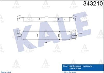 0384K1 İntercooler / Yağ Radyatörü KALE | Fiat Ducato