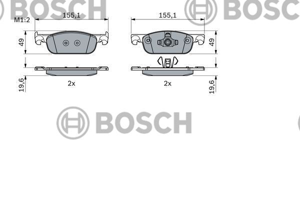 410605536R Fren Balatası Ön BOSCH | Renault Clio 4