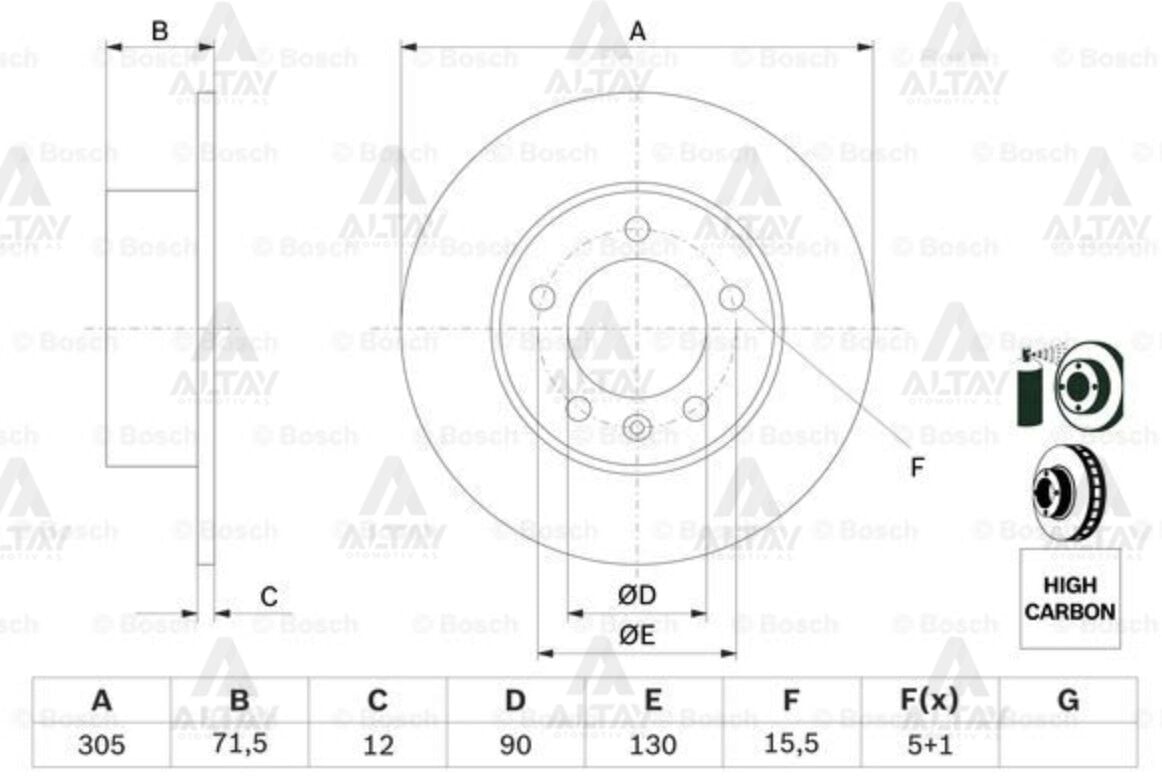 432000367R Fren Diski Arka BOSCH | Renault Master