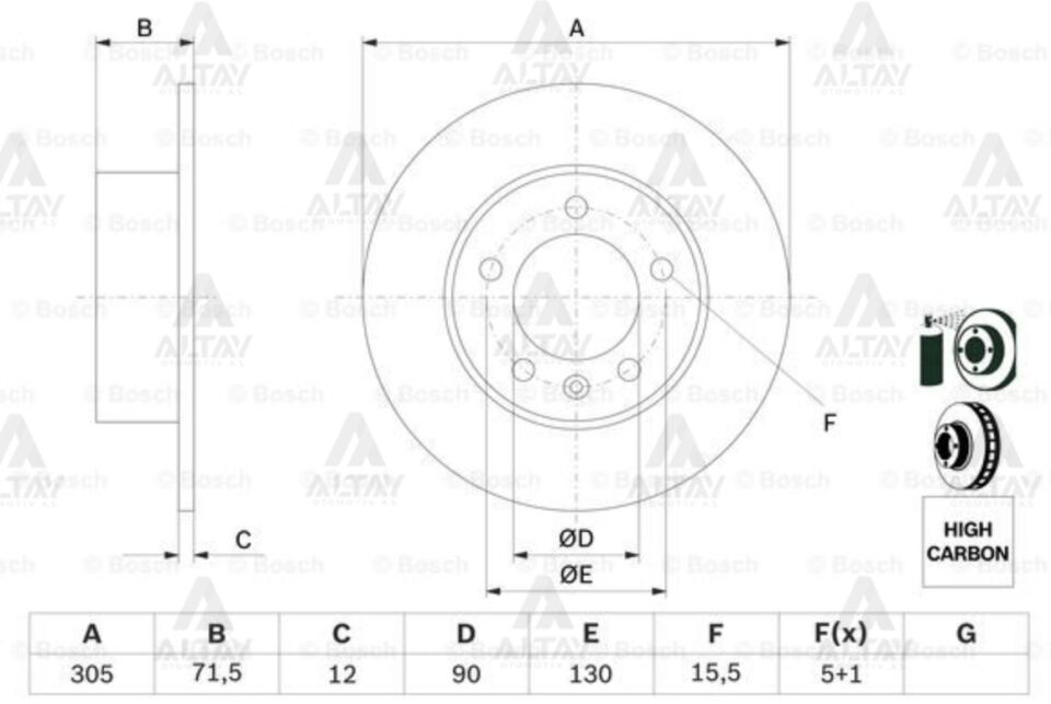 432000367R Fren Diski Arka BOSCH | Renault Master