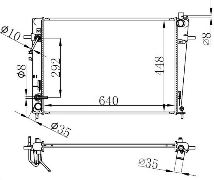25310-2E950 Radyator Brazi̇ng AT640X438X18 ORIS | Tucson 2.0 CRDI 04+