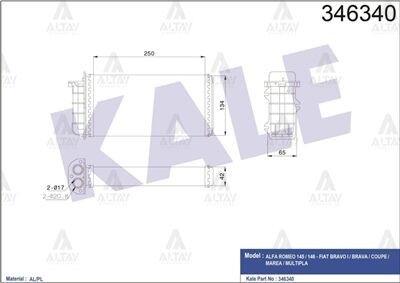 46721967 Kalorifer Radyatörü KALE | Fiat Marea / Fiat Bravo