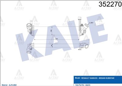8200221885 İntercooler / Yağ Radyatörü KALE | Renault Kangoo