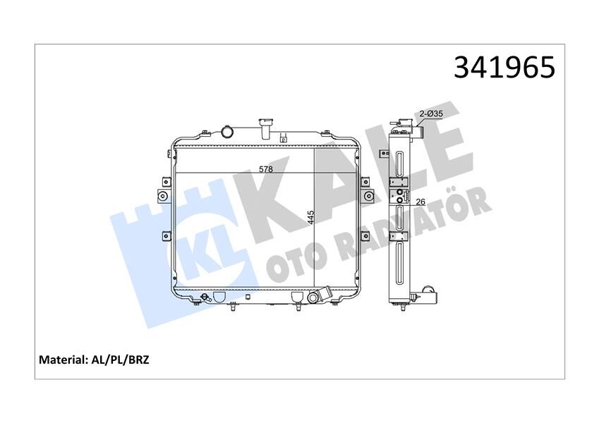 25310 4F210 Radyatör Brazi̇ng KALE OTO RADYATOR | H100 04> 44