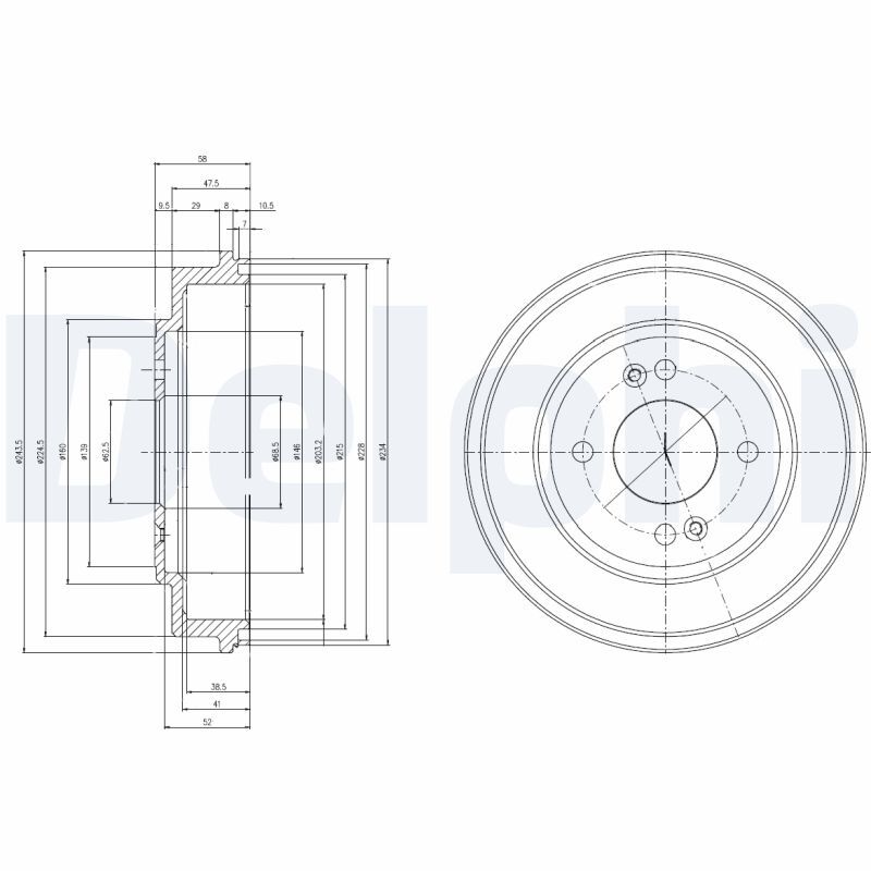 58411-1C300 Fren Diski Arka DELPHI | Hyundai Getz