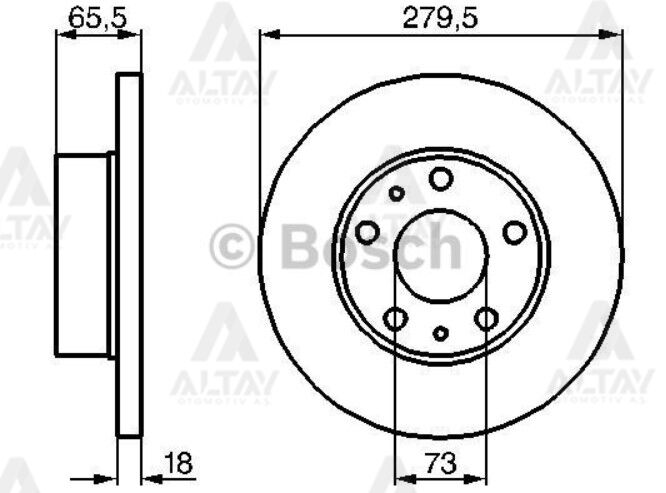 1300500080 Fren Diski Ön BOSCH | Fiat Ducato