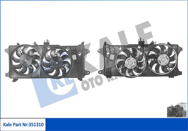 51718489 Fan Motoru Davlumbazli KALE OTO RADYATOR | Fiat Doblo 1.3 Mjet 03+