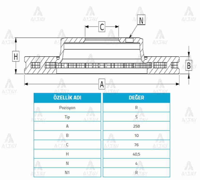 58411-29310 Fren Diski Arka MAHER | Hyundai Elantra / Kia Cerato