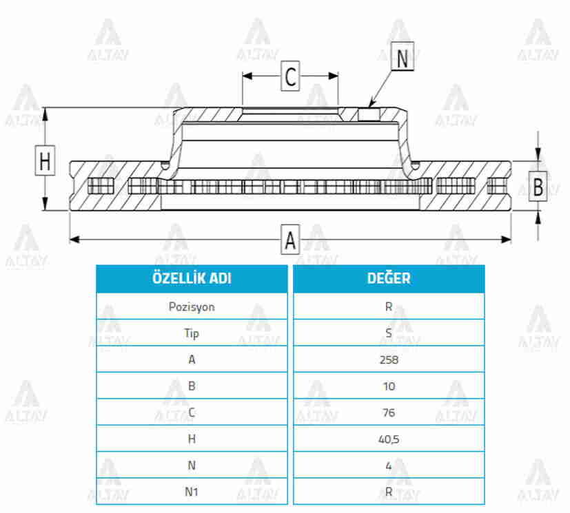 58411-29310 Fren Diski Arka MAHER | Hyundai Elantra / Kia Cerato