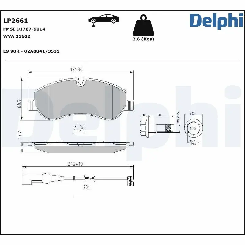 1763915 Fren Balata On | Ford Transit Custom 2.2 TDCI 2012 / Transit 2.2 TDCI 2014 AP