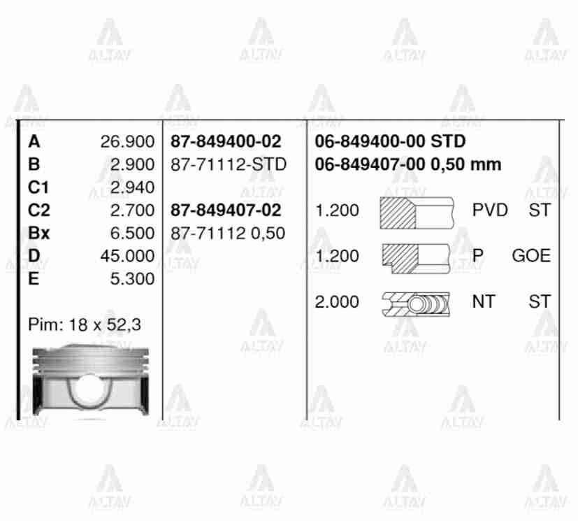230412B600 Piston GOETZE | Hyundai i30