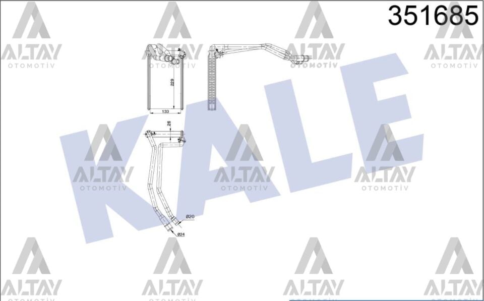 7701209524 Kalorifer Radyatörü KALE | Renault Megane 2