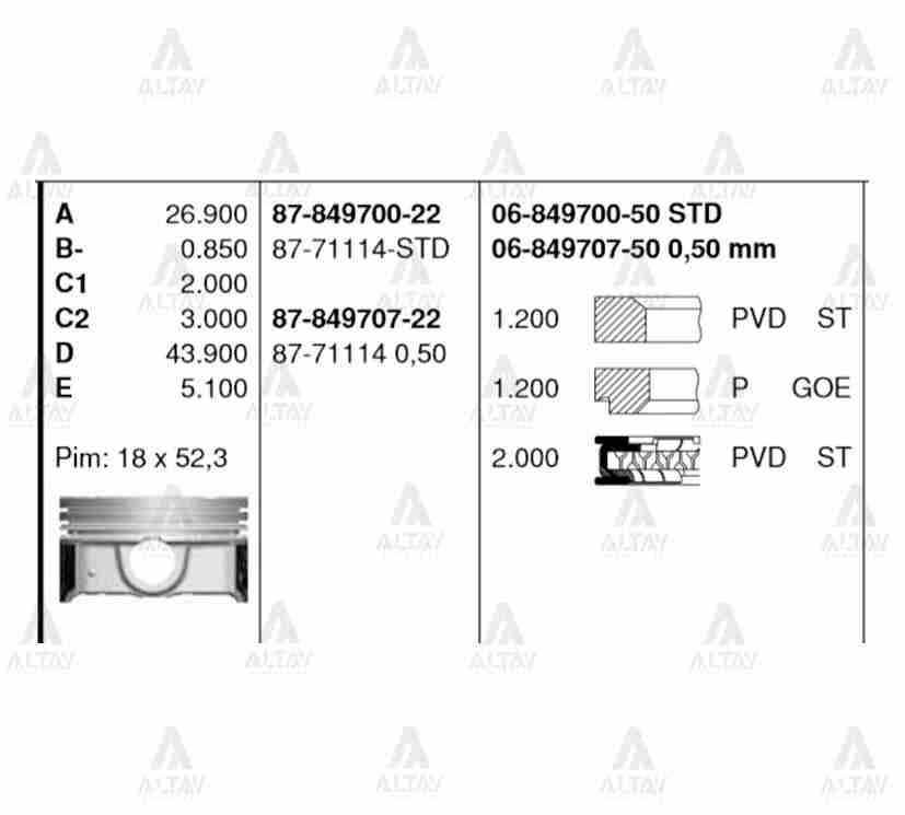87-71114-STD Piston GOETZE | Hyundai Elantra