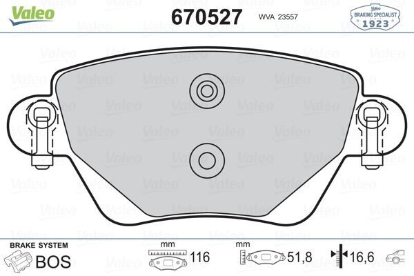1130120 Arka Balata VALEO | Renault Kangoo 01> Ford Mondeo 00+