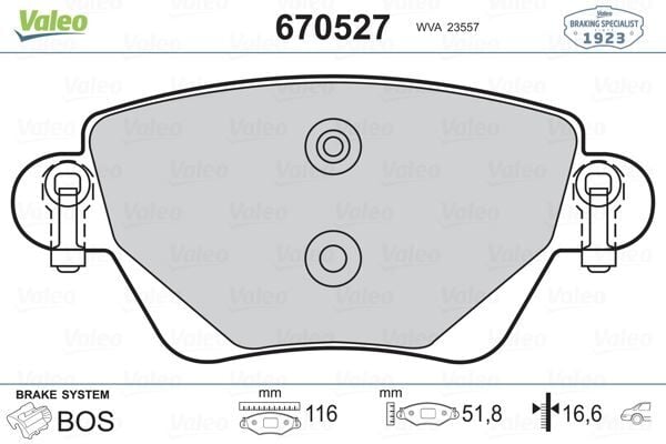 1130120 Arka Balata VALEO | Renault Kangoo 01> Ford Mondeo 00+