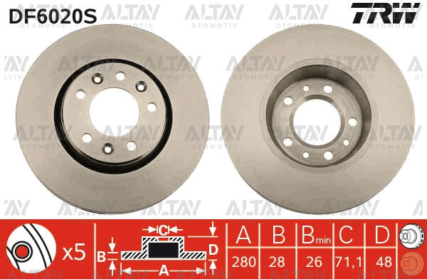 9467548387 Fren Diski Ön TRW | Fiat Scudo
