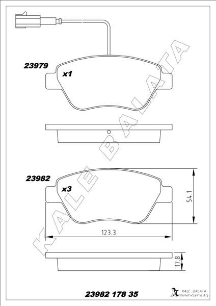 4254.C8 Ön Balata Fi̇şsi̇z KALE OTO RADYATOR | Linea punto albea 1.3 02+ I