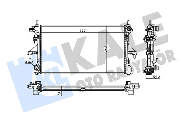 1330.Q2-1330.Q3 Su Radyatörü KALE | Fiat Ducato